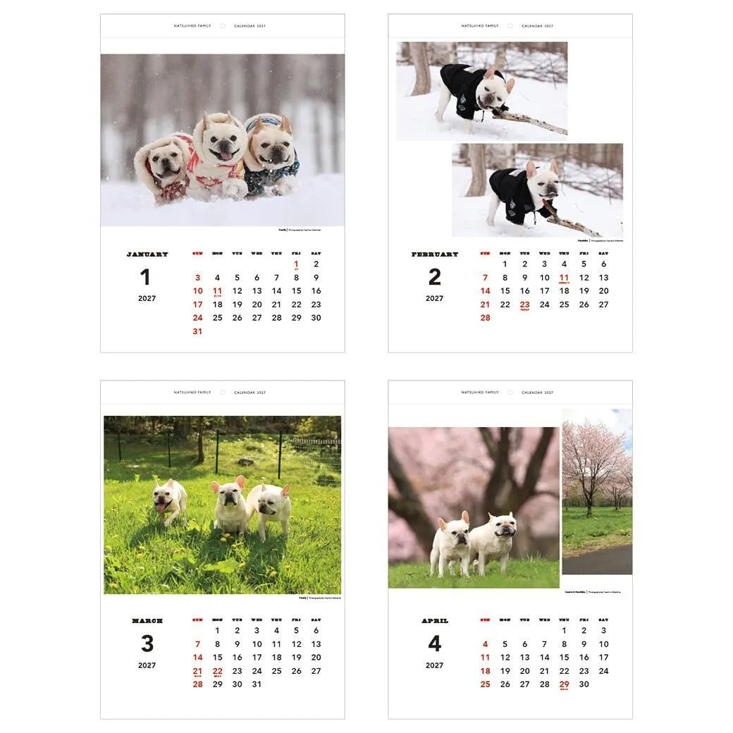 2027 Wall Calendar - Natsuhiko Family / Yasuhiro Sakashita