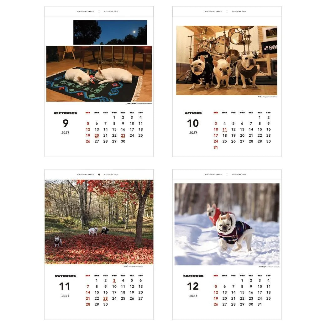 2027 Wall Calendar - Natsuhiko Family / Yasuhiro Sakashita