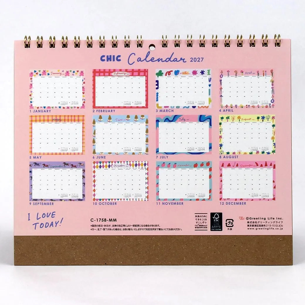 2027 Desk Calendar - Chic