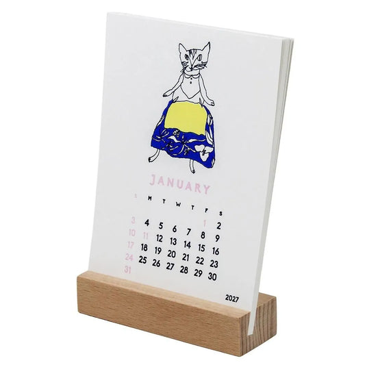 2027 Calendar - Desk Calendar with Letterpress Stand - Shu Shiro