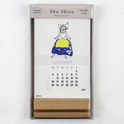 2027 Calendar - Desk Calendar with Letterpress Stand - Shu Shiro