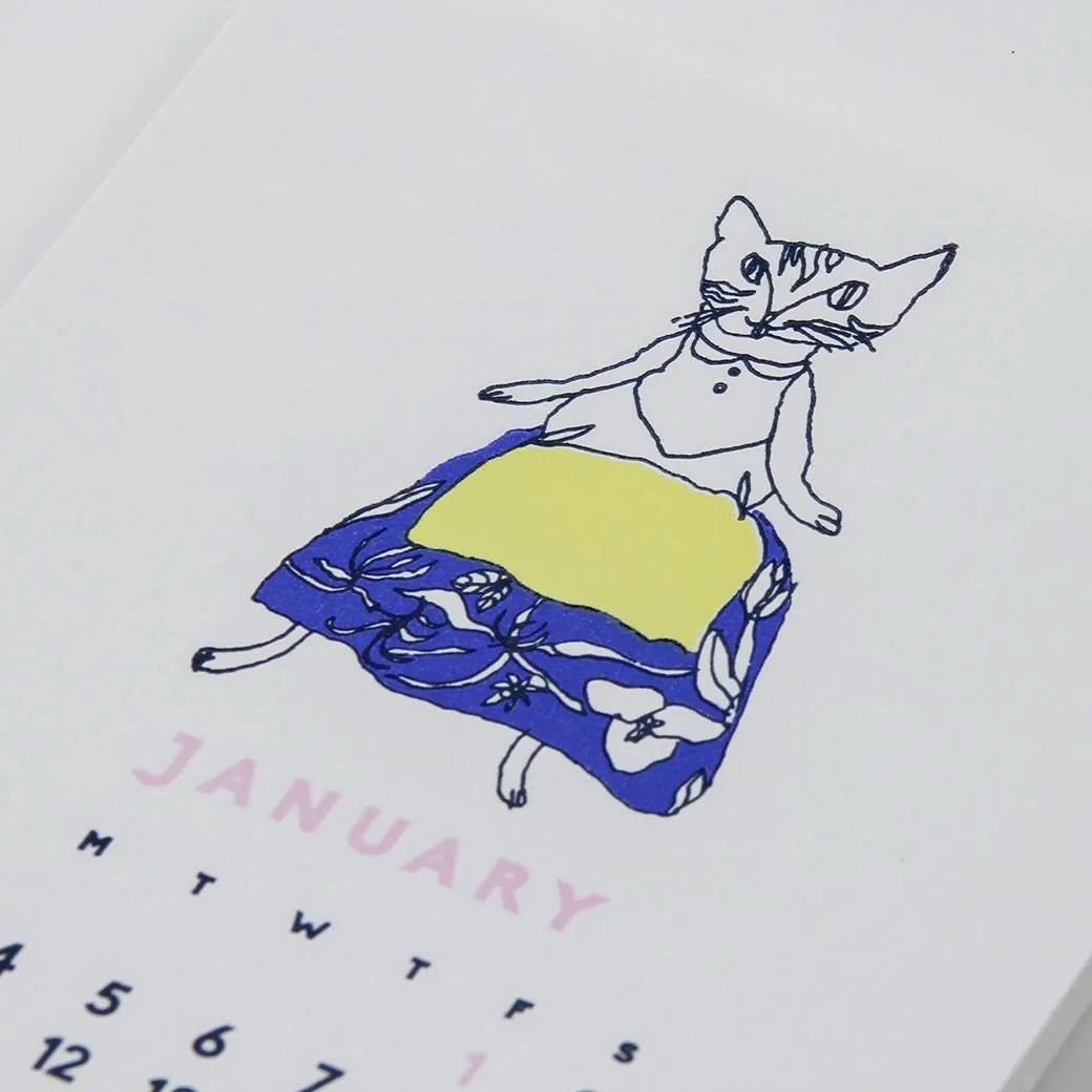 2027 Calendar - Desk Calendar with Letterpress Stand - Shu Shiro