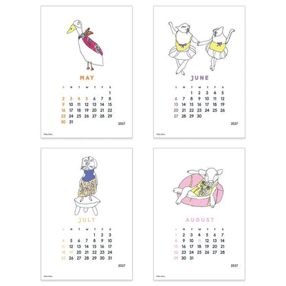 2027 Calendar - Desk Calendar with Letterpress Stand - Shu Shiro