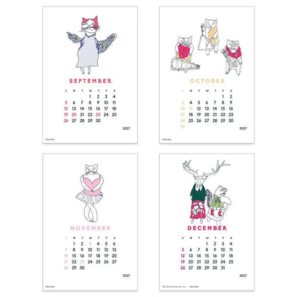 2027 Calendar - Desk Calendar with Letterpress Stand - Shu Shiro