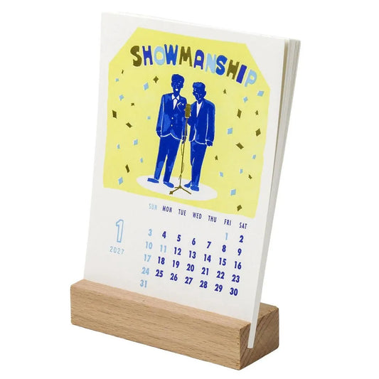 2027 Calendar - Desk Calendar with Letterpress Stand - Chalkboy