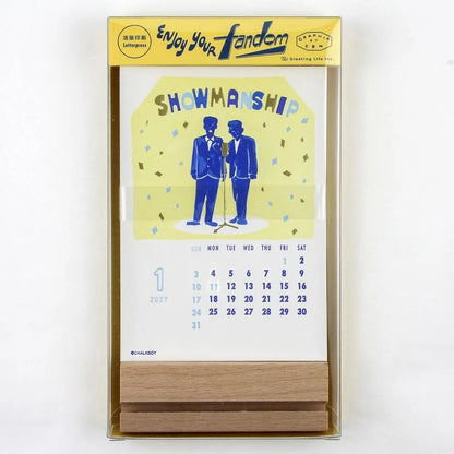 2027 Calendar - Desk Calendar with Letterpress Stand - Chalkboy
