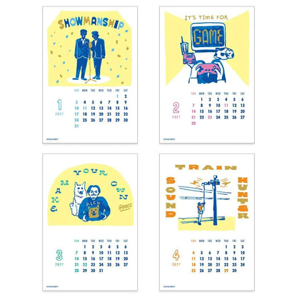 2027 Calendar - Desk Calendar with Letterpress Stand - Chalkboy