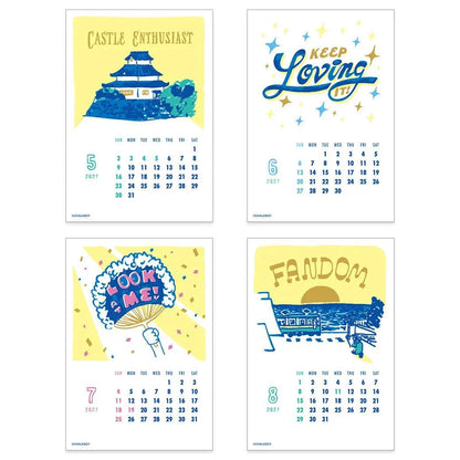 2027 Calendar - Desk Calendar with Letterpress Stand - Chalkboy