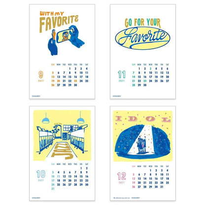2027 Calendar - Desk Calendar with Letterpress Stand - Chalkboy