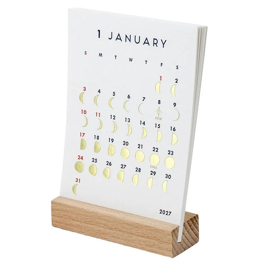 2027 Calendar - Desk Calendar with Letterpress Stand - MOON