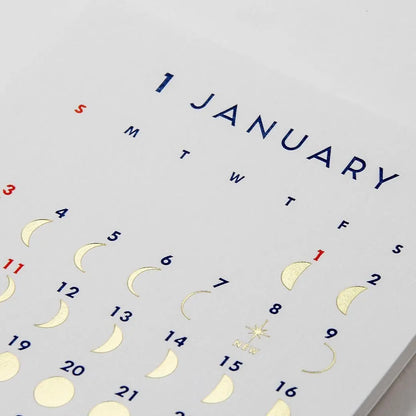 2027 Calendar - Desk Calendar with Letterpress Stand - MOON