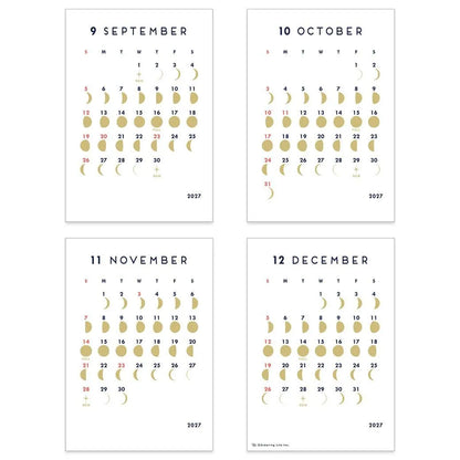 2027 Calendar - Desk Calendar with Letterpress Stand - MOON