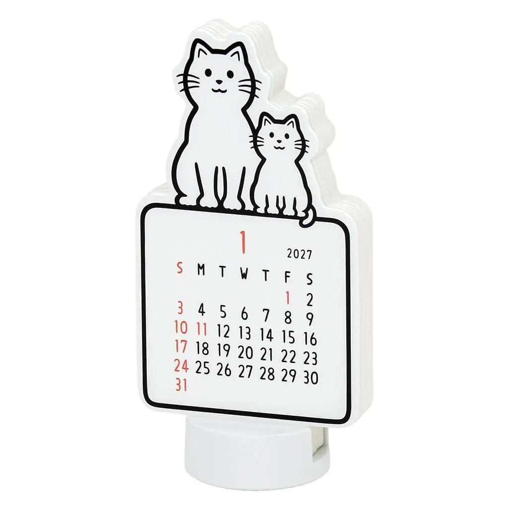 Noritake Die-Cut Calendar - Cat - 2027 Desk Calendar