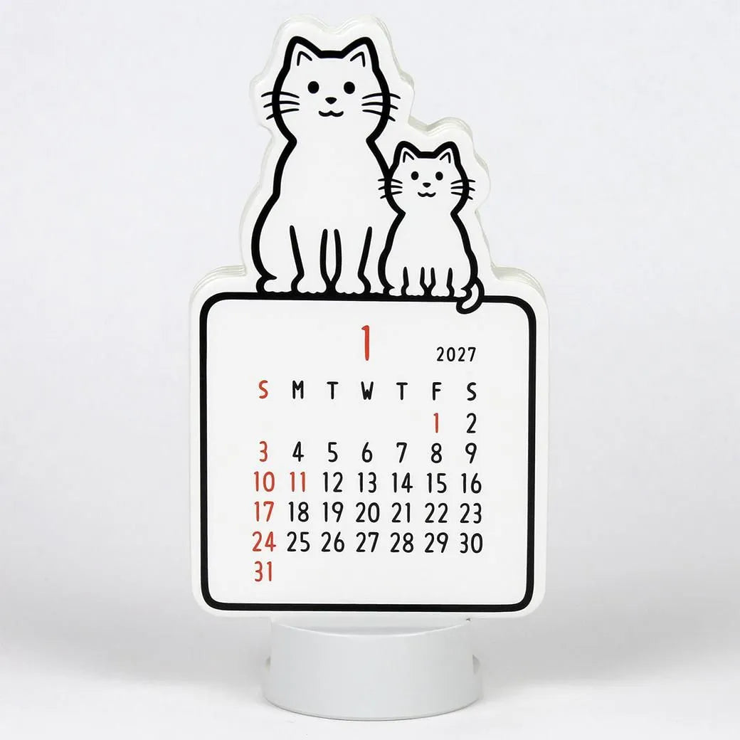 Noritake Die-Cut Calendar - Cat - 2027 Desk Calendar