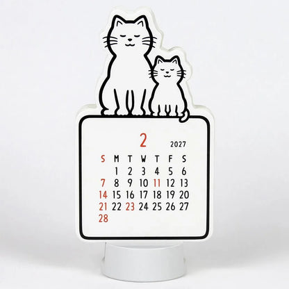 Noritake Die-Cut Calendar - Cat - 2027 Desk Calendar