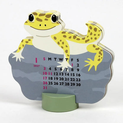 2027 Desk Calendar - Animal Die-Cut Mini - Leopard Gecko
