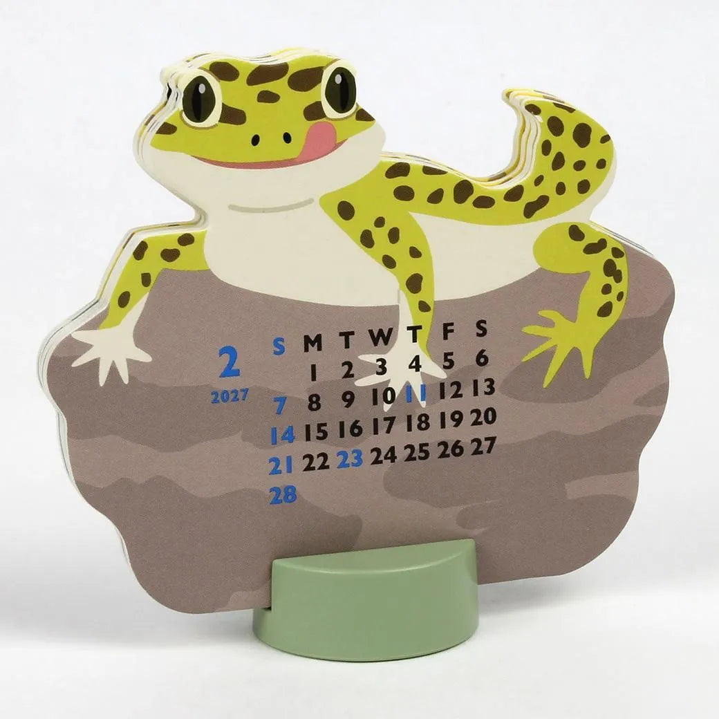 2027 Desk Calendar - Animal Die-Cut Mini - Leopard Gecko