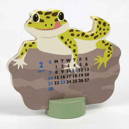 2027 Desk Calendar - Animal Die-Cut Mini - Leopard Gecko