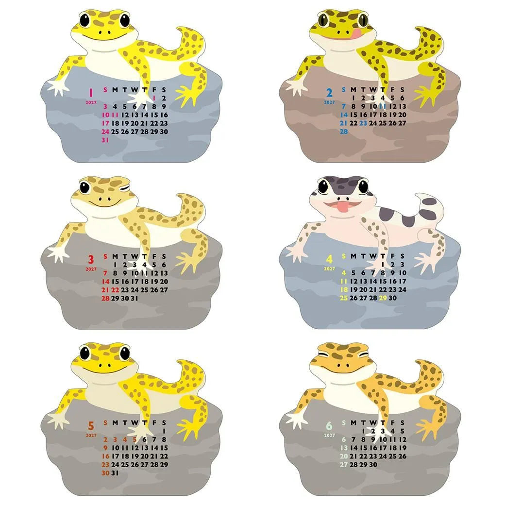 2027 Desk Calendar - Animal Die-Cut Mini - Leopard Gecko