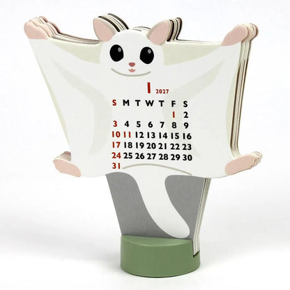 2027 Desk Calendar - Animal Die-Cut Mini - Sugar Glider