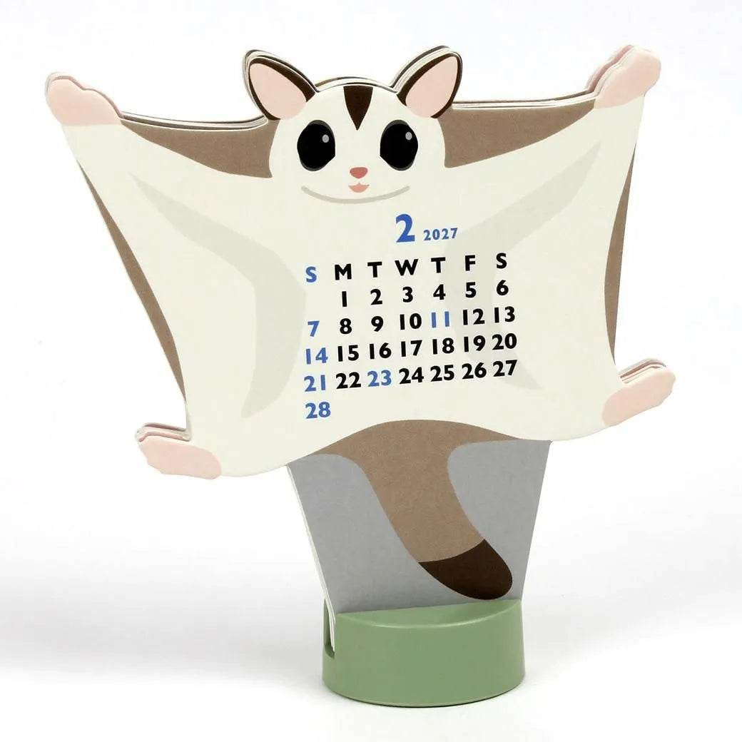 2027 Desk Calendar - Animal Die-Cut Mini - Sugar Glider