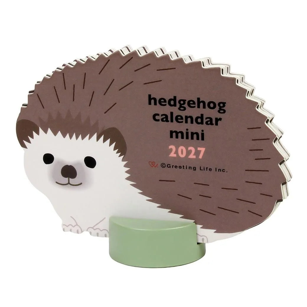 2027 Desk Calendar - Animal Die-Cut Mini - Hedgehog