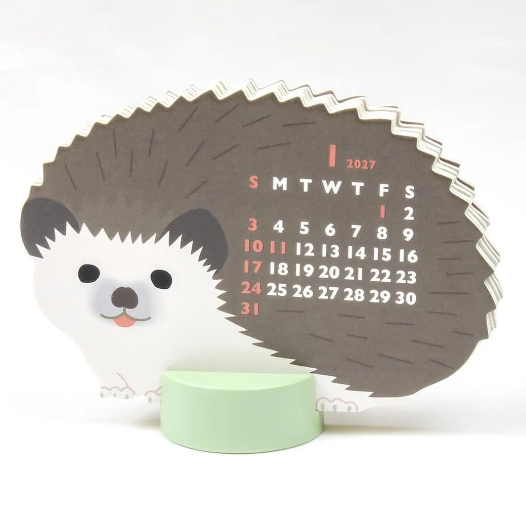 2027 Desk Calendar - Animal Die-Cut Mini - Hedgehog
