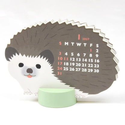 2027 Desk Calendar - Animal Die-Cut Mini - Hedgehog