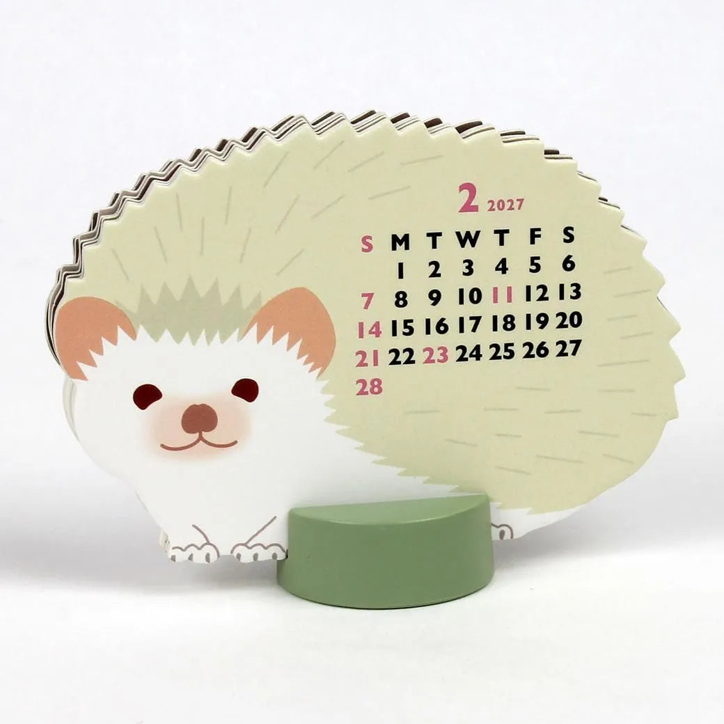 2027 Desk Calendar - Animal Die-Cut Mini - Hedgehog