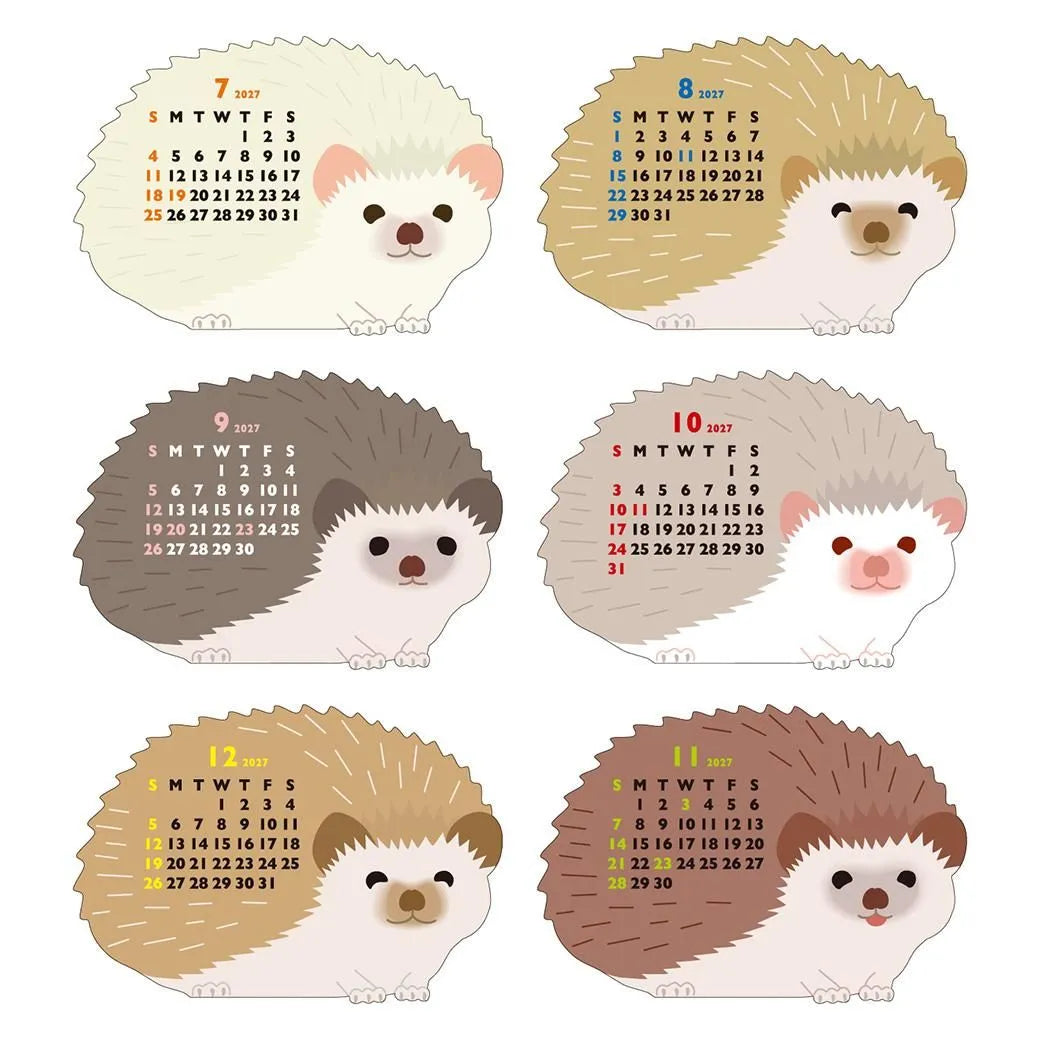 2027 Desk Calendar - Animal Die-Cut Mini - Hedgehog