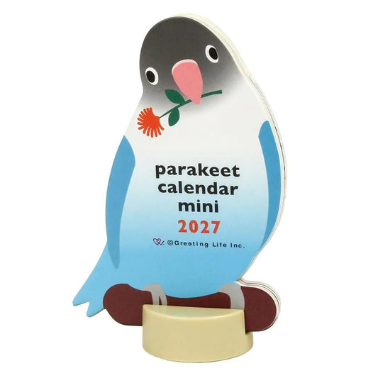 2027 Desk Calendar - Animal Die-Cut Mini - Parakeet