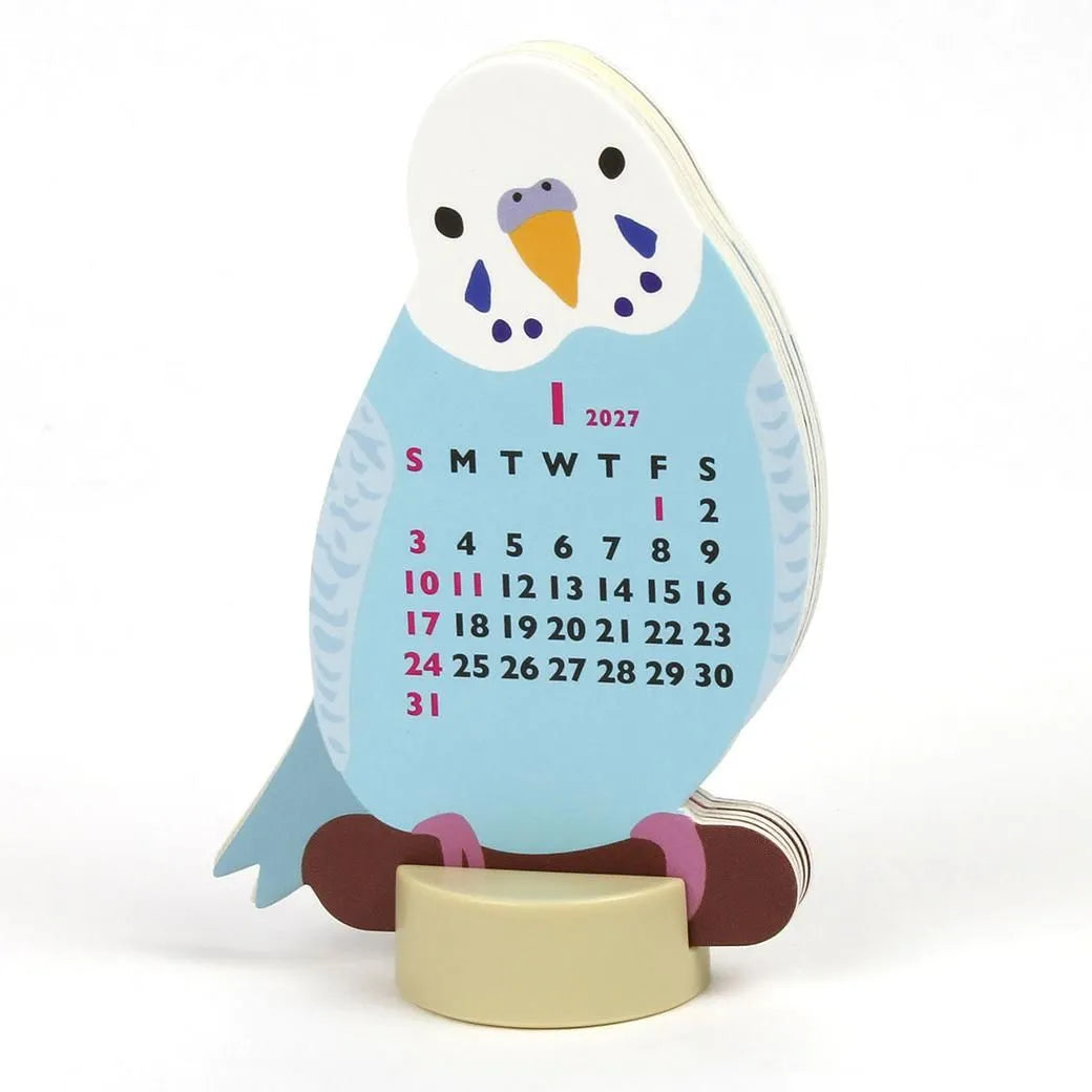 2027 Desk Calendar - Animal Die-Cut Mini - Parakeet