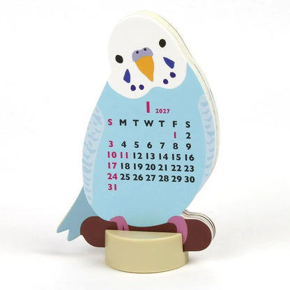2027 Desk Calendar - Animal Die-Cut Mini - Parakeet