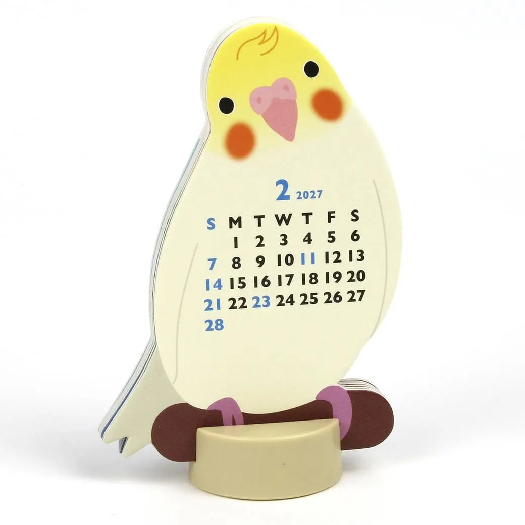 2027 Desk Calendar - Animal Die-Cut Mini - Parakeet