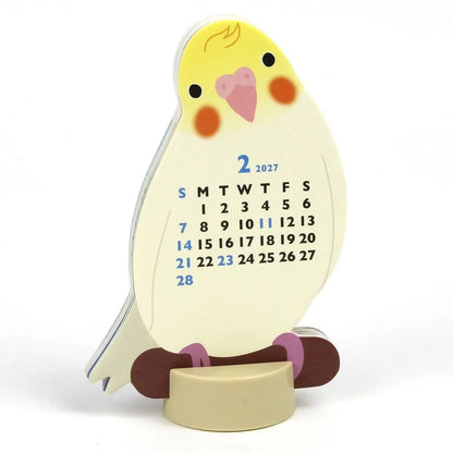 2027 Desk Calendar - Animal Die-Cut Mini - Parakeet