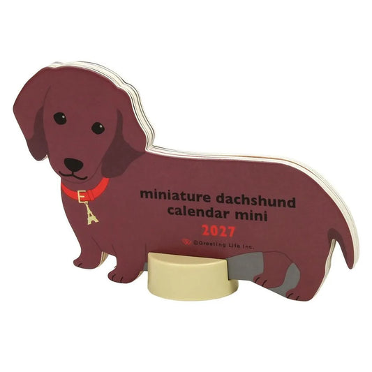 2027 Desk Calendar - Animal Die-Cut Mini - Dachshund