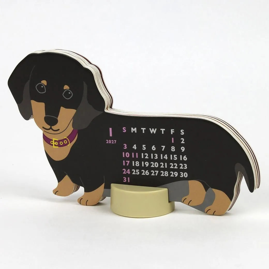 2027 Desk Calendar - Animal Die-Cut Mini - Dachshund