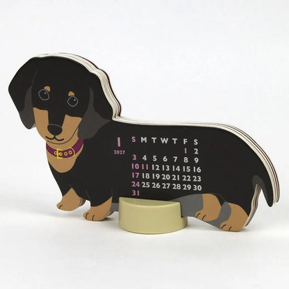 2027 Desk Calendar - Animal Die-Cut Mini - Dachshund