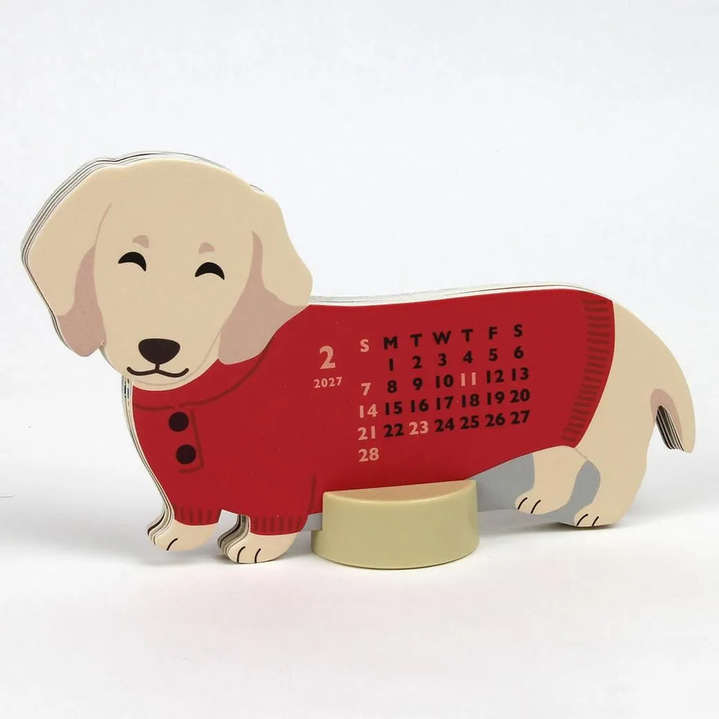 2027 Desk Calendar - Animal Die-Cut Mini - Dachshund