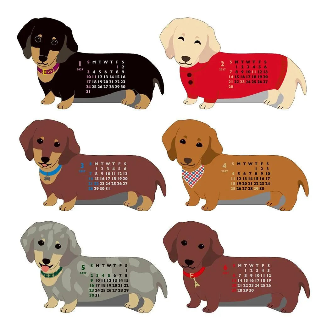 2027 Desk Calendar - Animal Die-Cut Mini - Dachshund