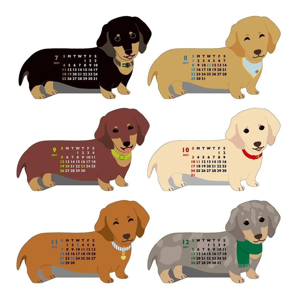 2027 Desk Calendar - Animal Die-Cut Mini - Dachshund