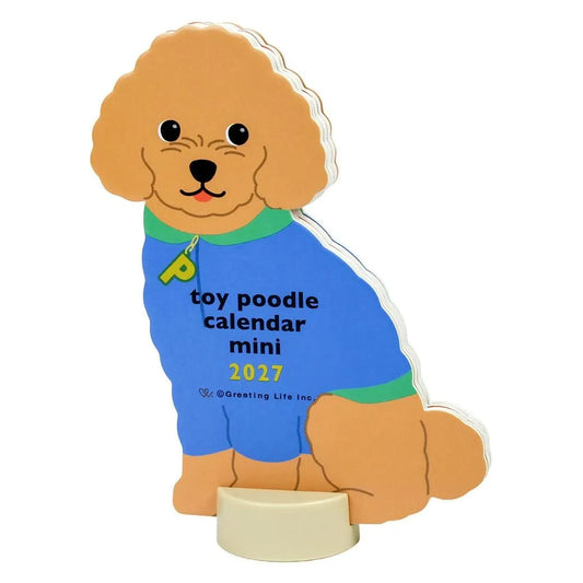 2027 Desk Calendar - Animal Die-Cut Mini - Toy Poodle