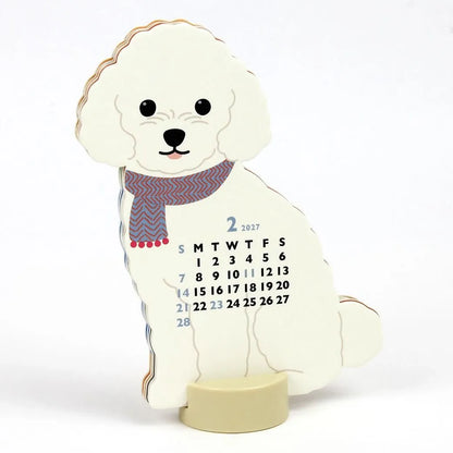 2027 Desk Calendar - Animal Die-Cut Mini - Toy Poodle