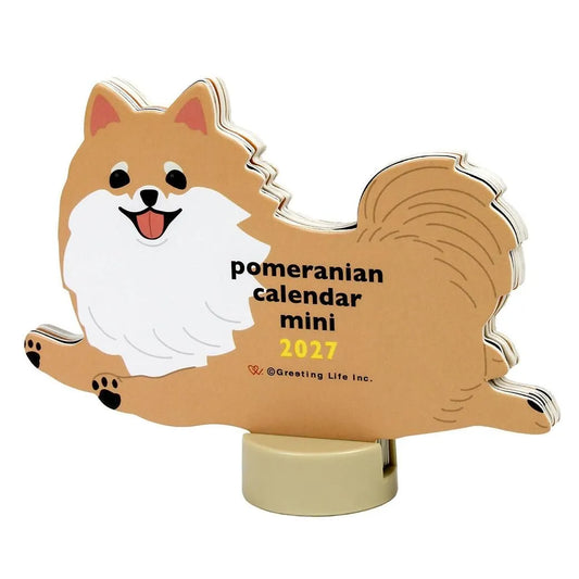 2027 Desk Calendar - Animal Die-Cut Mini - Pomeranian
