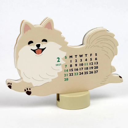 2027 Desk Calendar - Animal Die-Cut Mini - Pomeranian