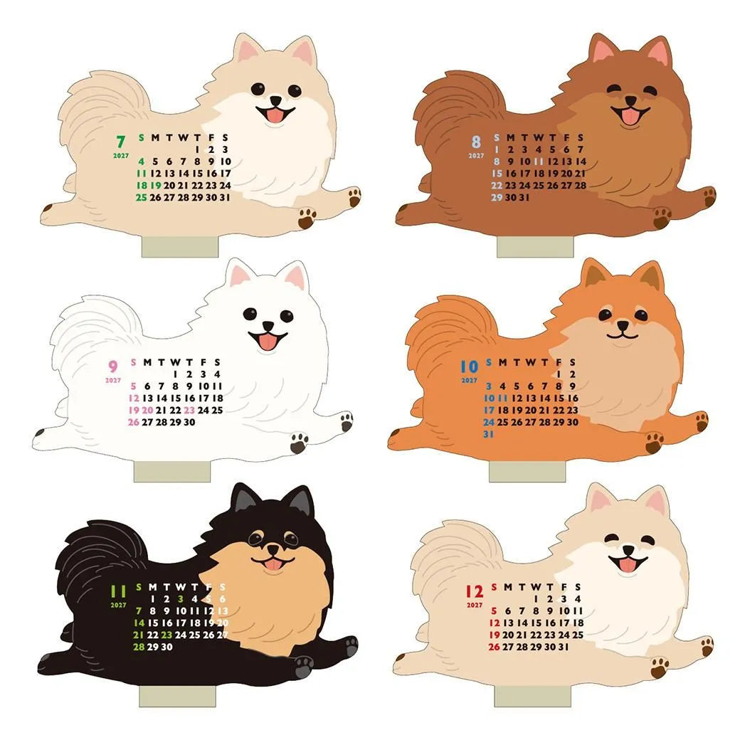 2027 Desk Calendar - Animal Die-Cut Mini - Pomeranian