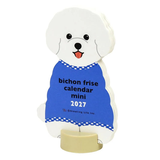 2027 Desk Calendar - Animal Die-Cut Mini - Bichon Frise