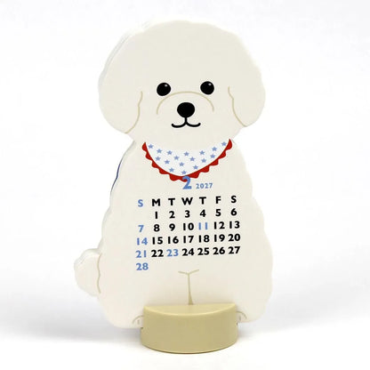 2027 Desk Calendar - Animal Die-Cut Mini - Bichon Frise