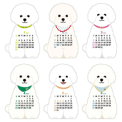 2027 Desk Calendar - Animal Die-Cut Mini - Bichon Frise