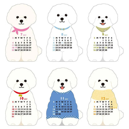 2027 Desk Calendar - Animal Die-Cut Mini - Bichon Frise